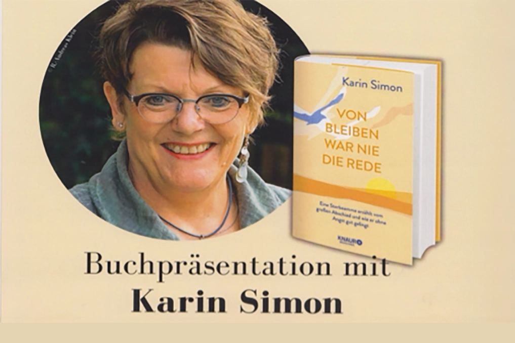 19.Oktober 2024 19 Uhr im Spitalhof Kabarettabend und Lesung aus dem Buch“ Von Bleiben war nie die Rede“ von und mit Karin Simon.